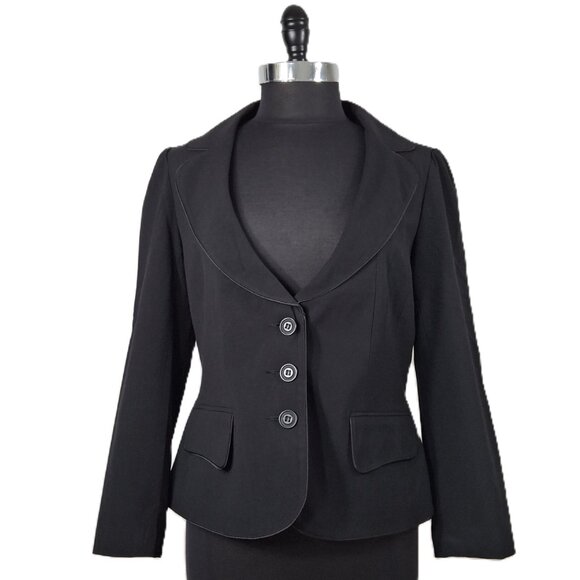 Steampunk Fitted Tailored Short Blazer Suit Jacket Sz 12 Lined Vintage Office - Picture 1 of 16